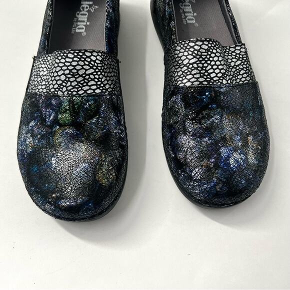 Alegria Glee Slip On Leather Blue & Black Comfort Shoe Women's Size EU 39 - Picture 3 of 10